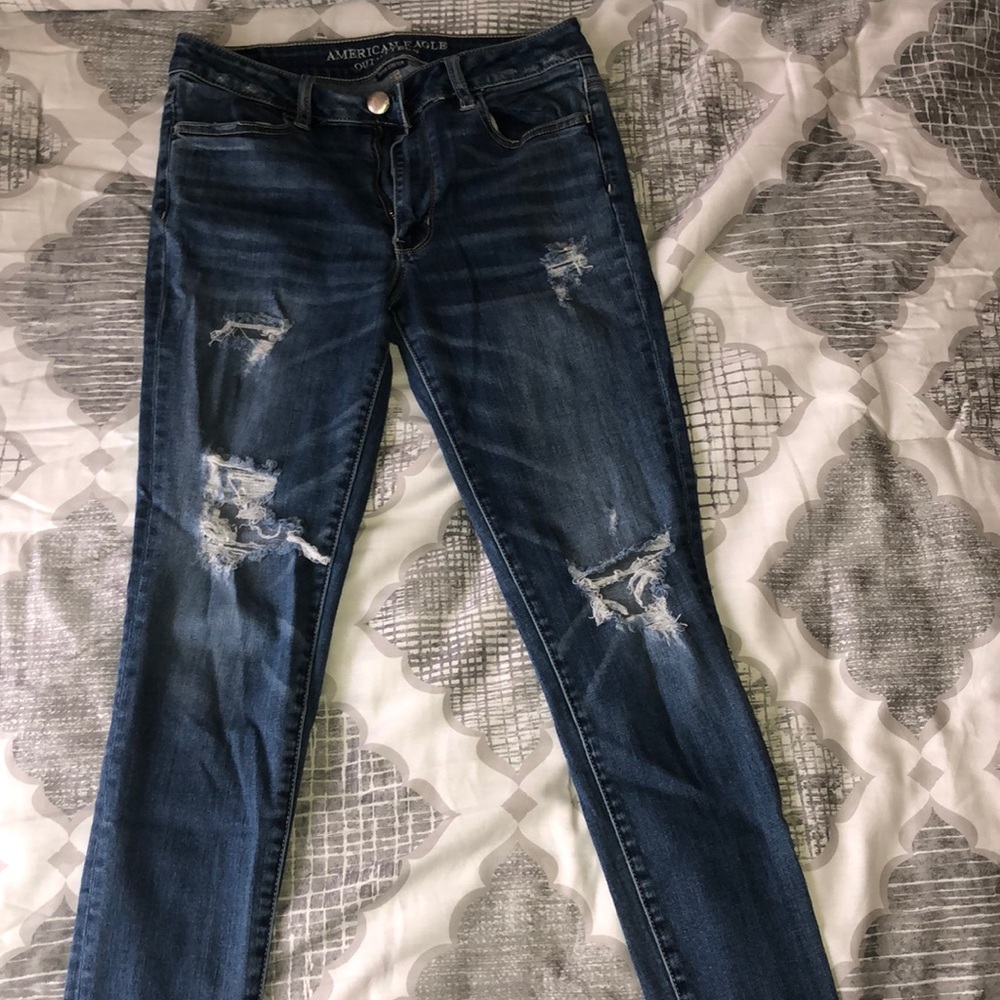 Dark blue jeans!